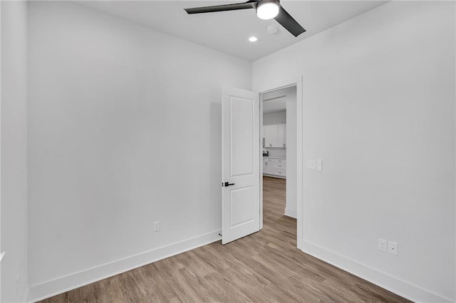 4313 Randolph Ave, New Orleans, LA 70122 - unfurnished room with ceiling fan, baseboards, light wood-style flooring, and recessed lighting