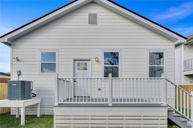 4313 Randolph Ave, New Orleans, LA 70122 - back of property featuring central AC and a deck