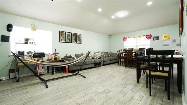 living room with light wood-type flooring