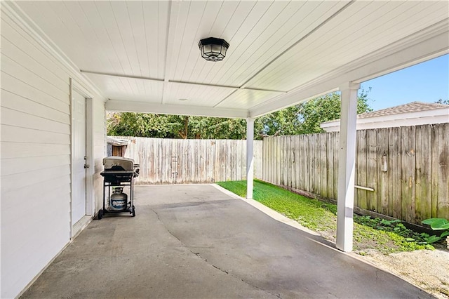 view of patio / terrace with a grill