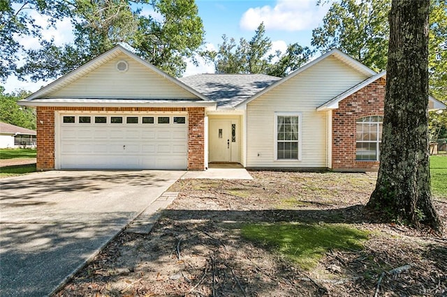 view of front facade with a garage