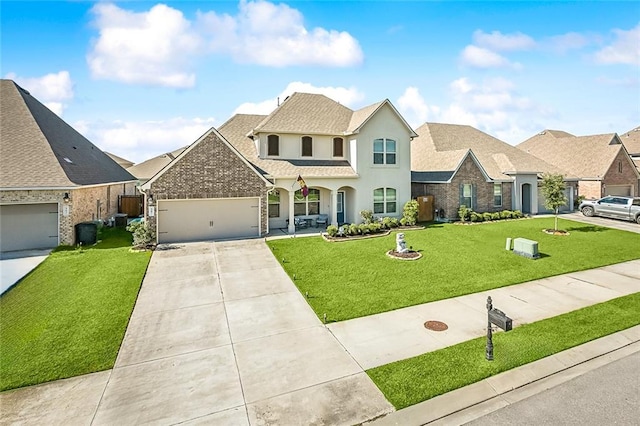 view of front of home featuring a front lawn