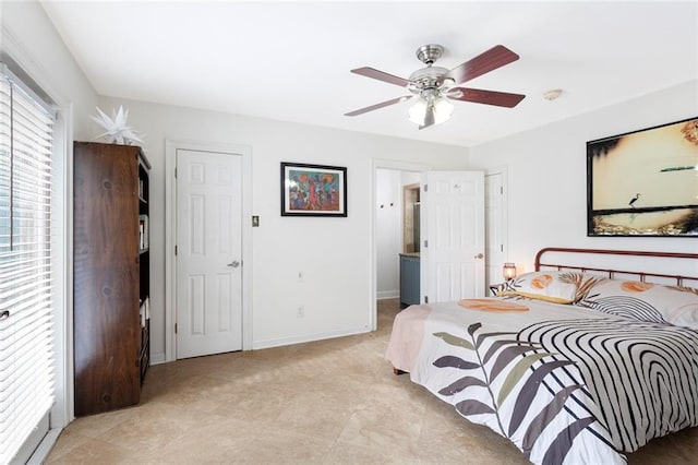 bedroom with ceiling fan