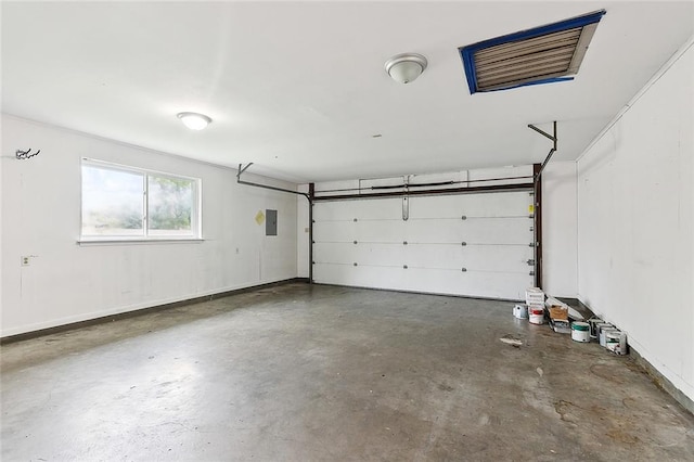 garage featuring electric panel