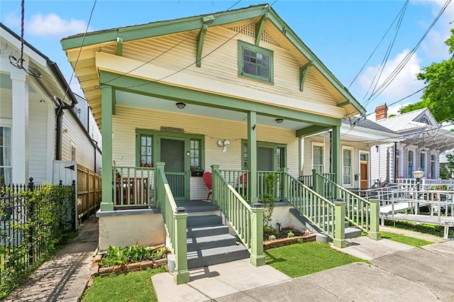 view of front of house featuring covered porch