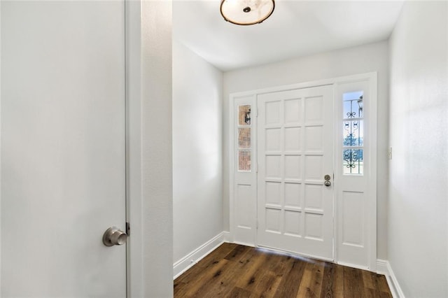 entrance foyer with dark hardwood / wood-style flooring