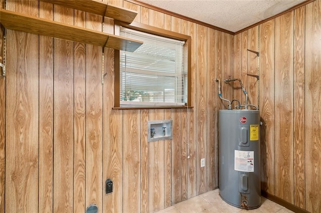 utility room with electric water heater