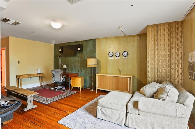 living room with hardwood / wood-style floors