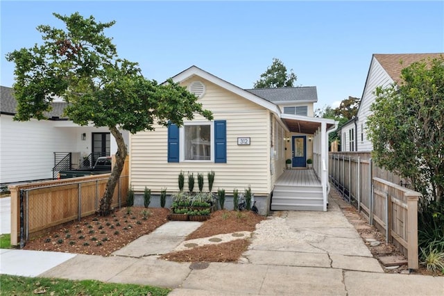 view of bungalow