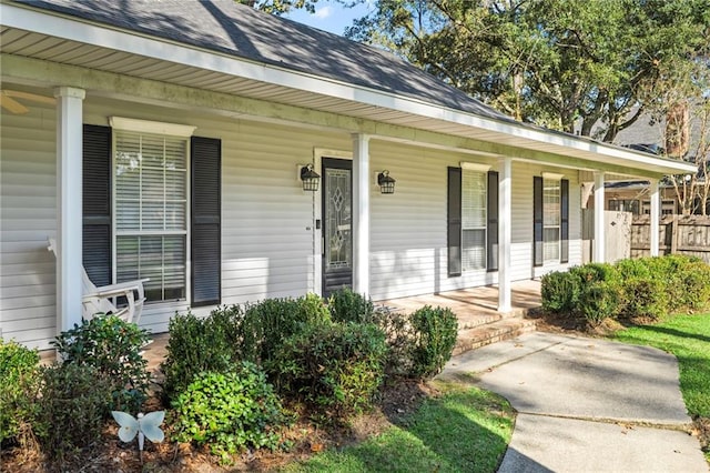 property entrance with a porch