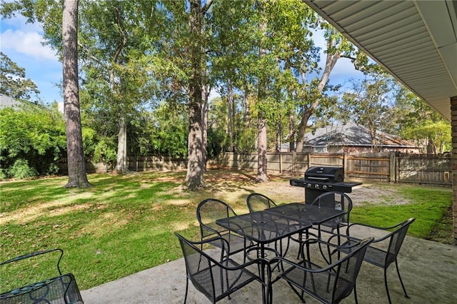 view of patio with grilling area