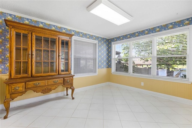 interior space with ornamental molding