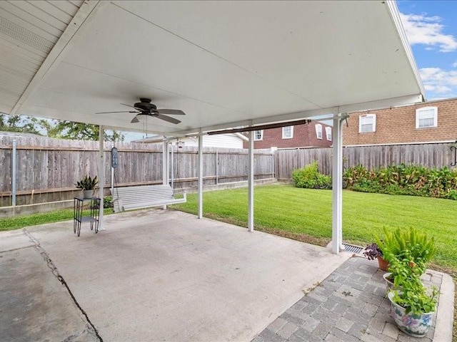 view of patio / terrace with ceiling fan