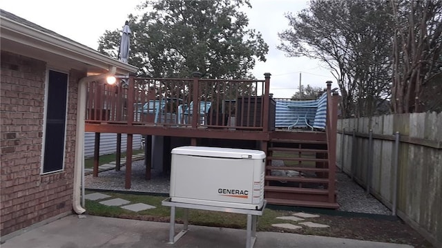 view of jungle gym featuring a deck