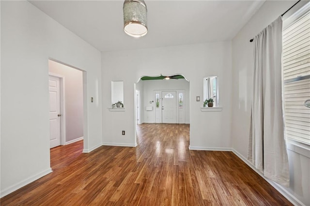 hall featuring dark hardwood / wood-style floors