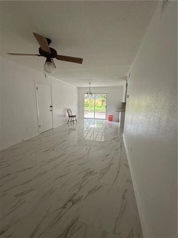 spare room featuring ceiling fan