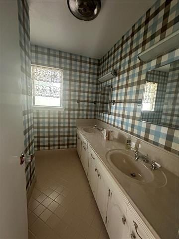 bathroom featuring vanity and tile patterned floors