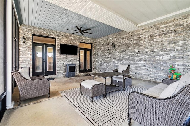 view of patio with french doors