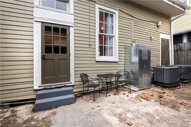 property entrance with cooling unit