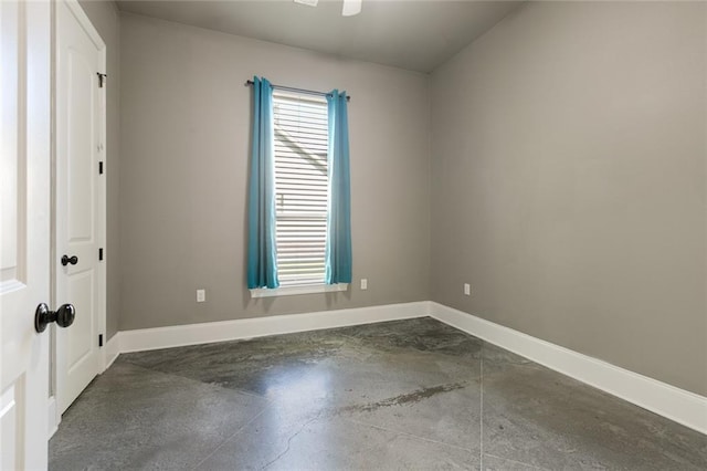 spare room featuring concrete floors