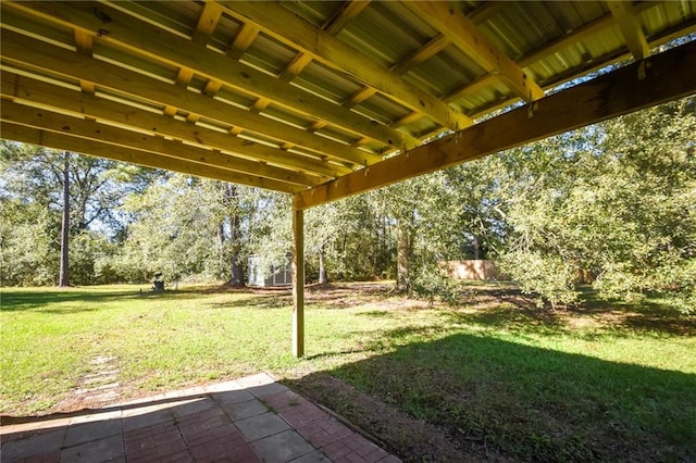 view of yard with a patio area