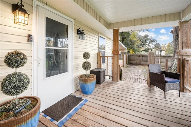 view of wooden deck