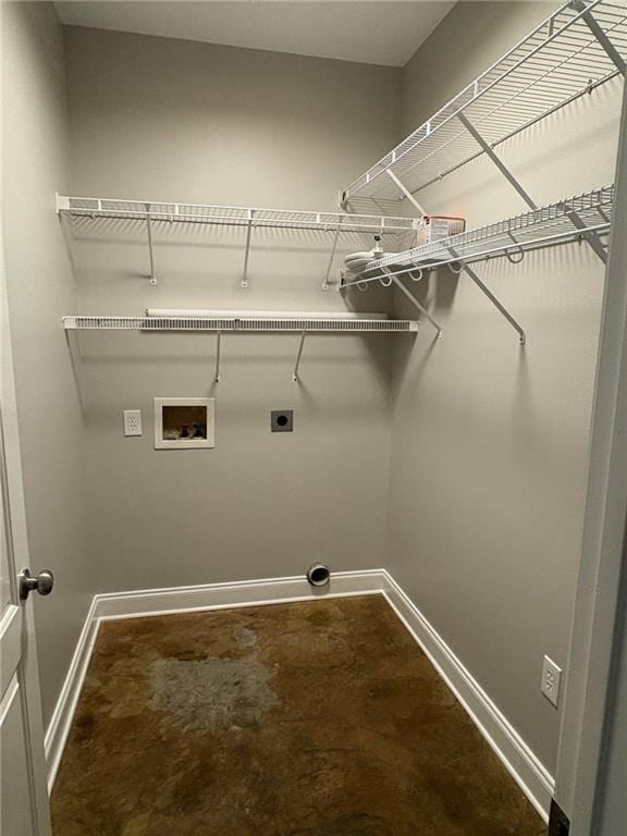 laundry room featuring electric dryer hookup and washer hookup