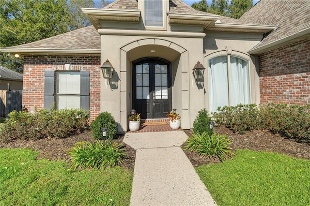 doorway to property with french doors