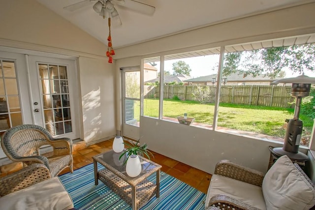 4520 Alphonse St, Metairie, LA 70006 - sunroom / solarium with vaulted ceiling and a ceiling fan