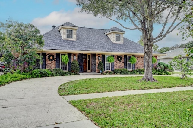 view of front of house featuring a front lawn