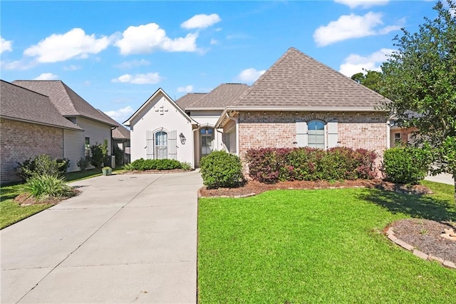 view of front of house featuring a front lawn