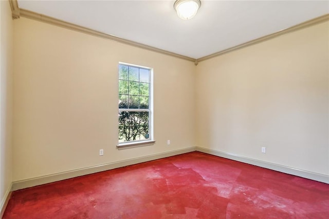 carpeted empty room with crown molding