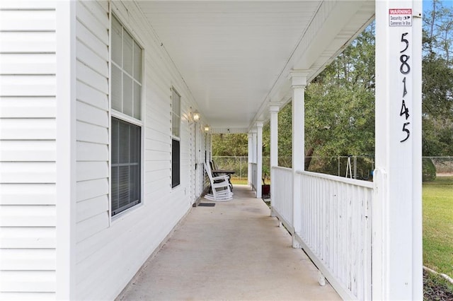 view of patio / terrace featuring a porch