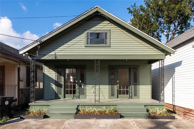 exterior space featuring covered porch