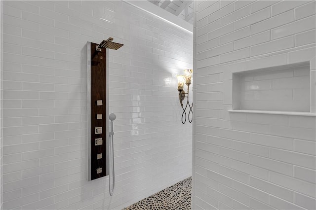 bathroom with a shower