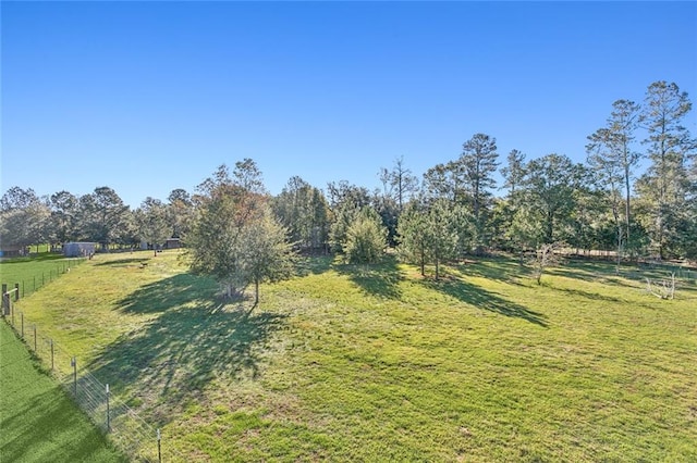 view of yard with a rural view