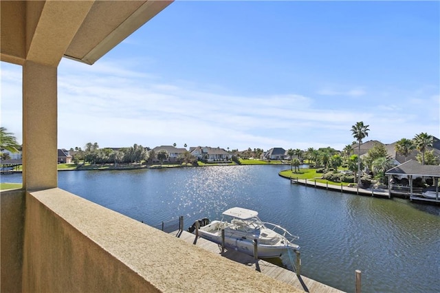 water view with a dock