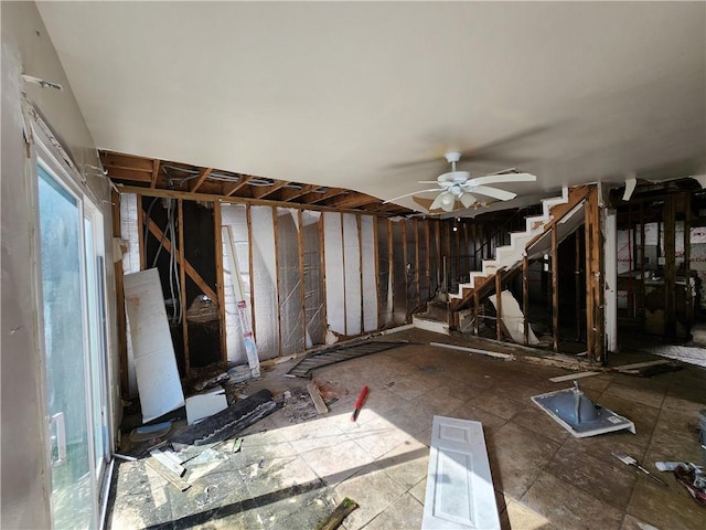 miscellaneous room featuring ceiling fan