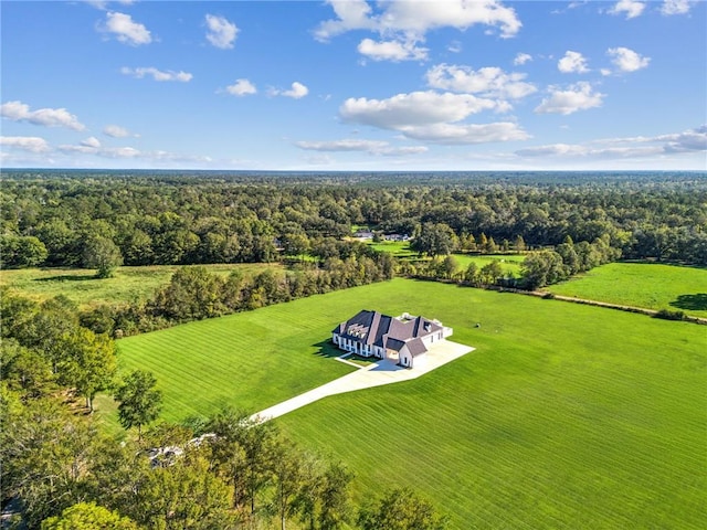 drone / aerial view with a rural view