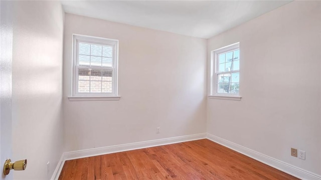 spare room featuring a healthy amount of sunlight and wood-type flooring