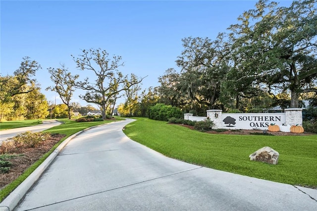 view of community featuring a lawn