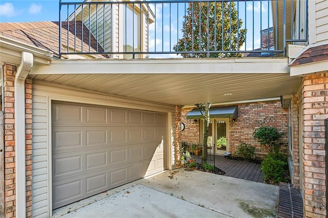 view of garage