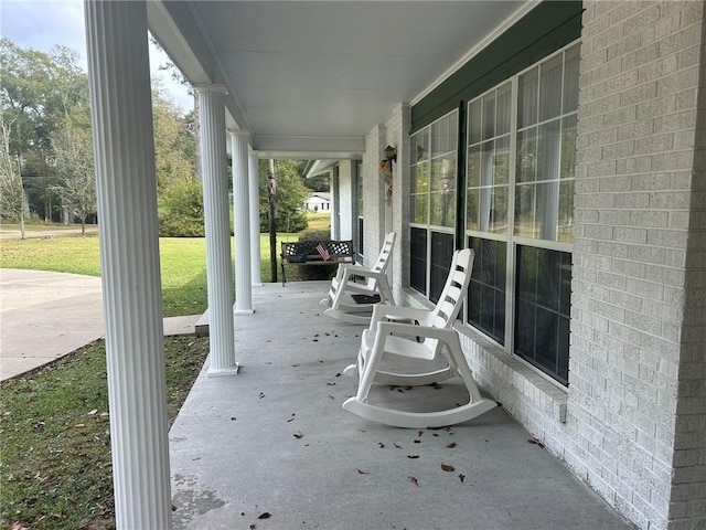 view of patio / terrace with a porch