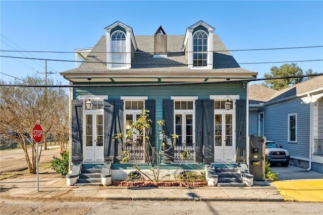 view of front of house featuring french doors