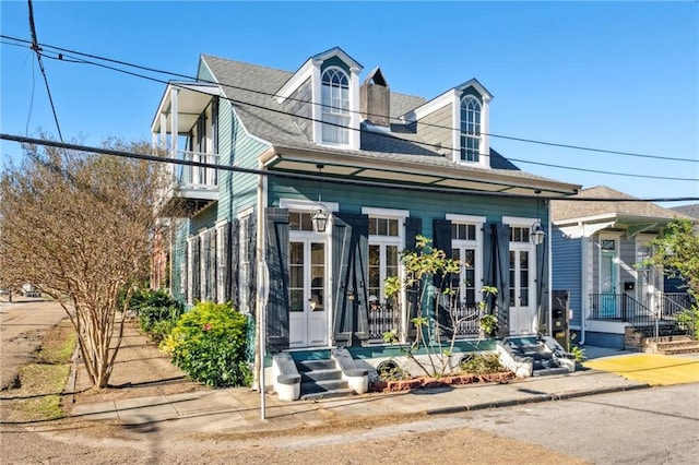 view of front of home with french doors