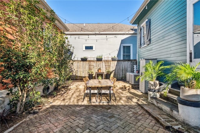 view of patio / terrace featuring central AC unit