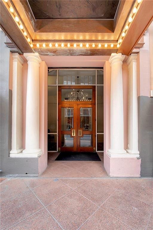 view of exterior entry with french doors