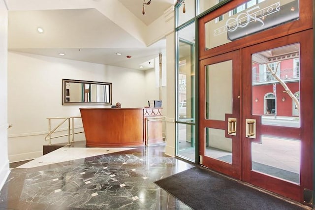 reception area with french doors