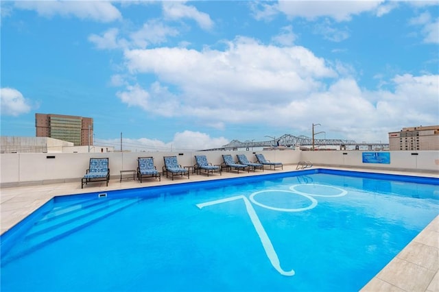 community pool with fence