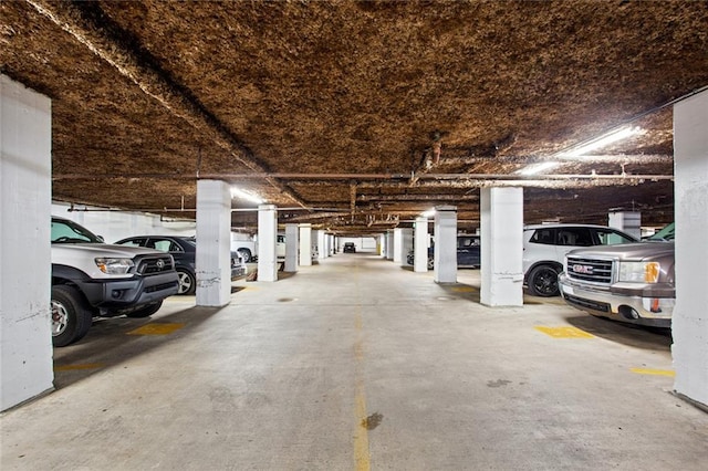 view of parking garage